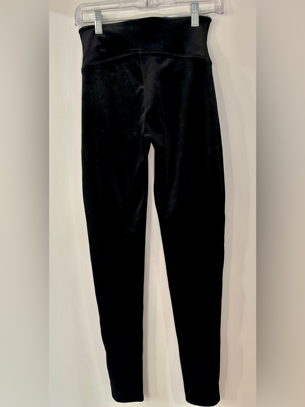 SPANX Black Velvet High-Waist Stretch Leggings